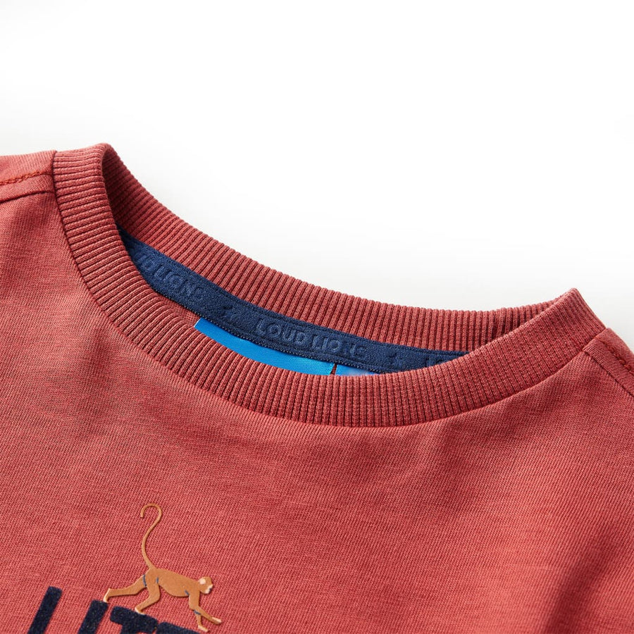 Kindershirt met lange mouwen 92 roodbruin Rood