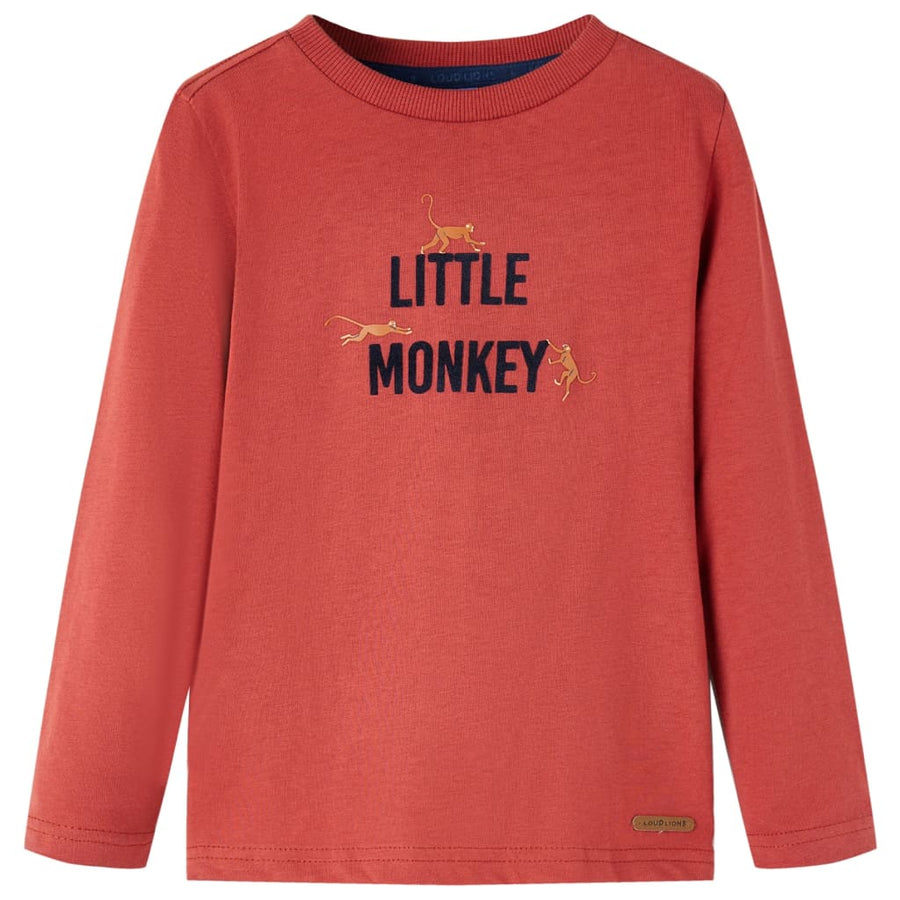 Kindershirt met lange mouwen 116 roodbruin Rood 116