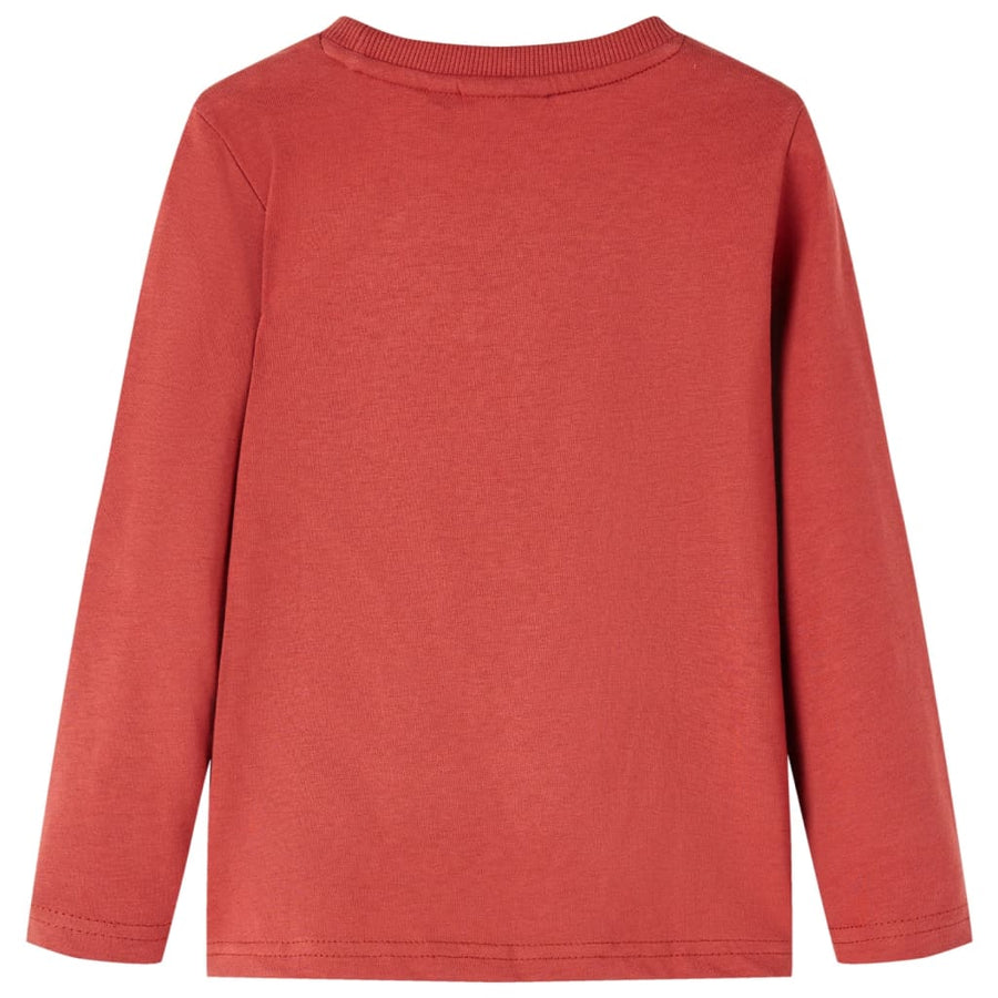 Kindershirt met lange mouwen 116 roodbruin Rood 116