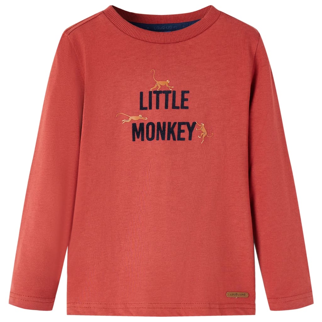 Kindershirt met lange mouwen 128 roodbruin Rood 128