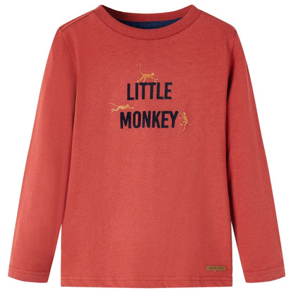 Kindershirt met lange mouwen 128 roodbruin Rood 128
