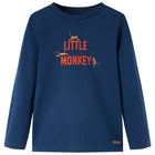 Kindershirt lange mouwen 92 marineblauw