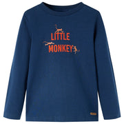 Kindershirt lange mouwen 92 marineblauw