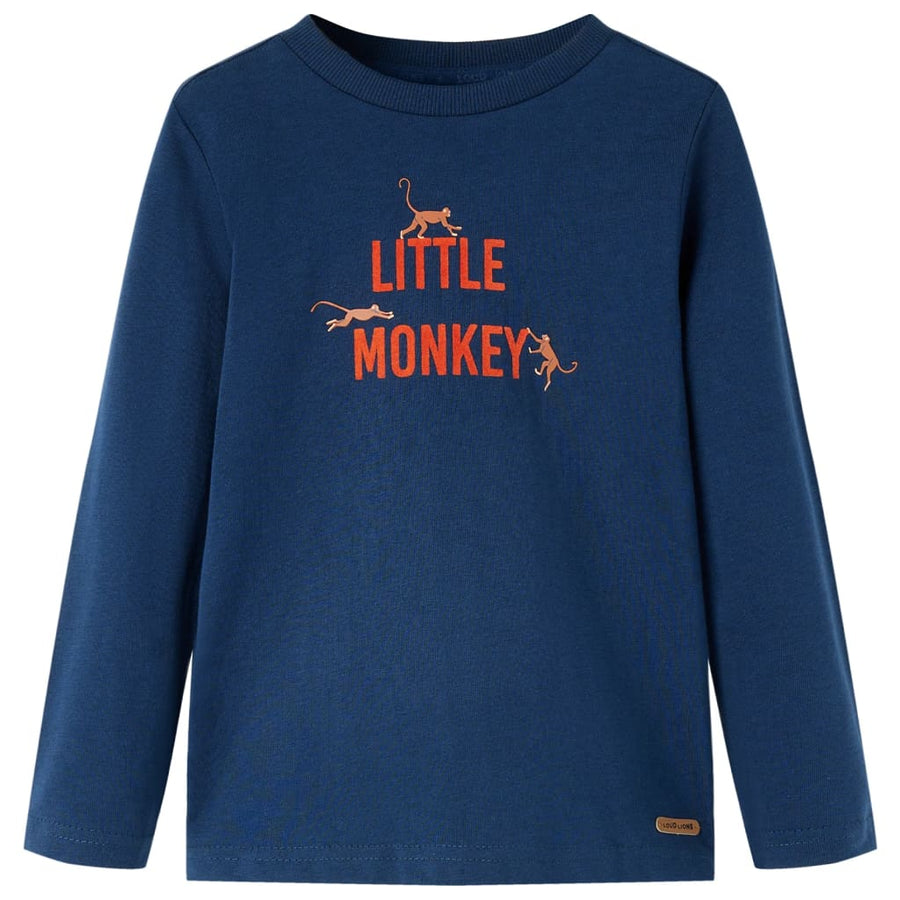 Kindershirt met lange mouwen 92 marineblauw Marineblauw