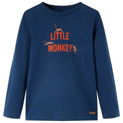 Kindershirt lange mouwen 104 marineblauw