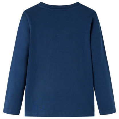 Kindershirt met lange mouwen 104 marineblauw Marineblauw