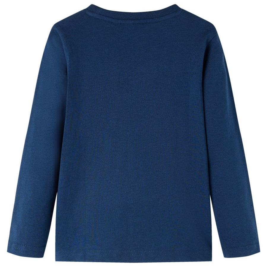 Kindershirt met lange mouwen 104 marineblauw Marineblauw