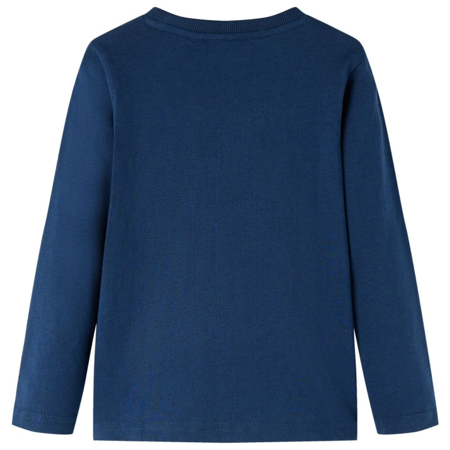 Kindershirt met lange mouwen 116 marineblauw Marineblauw