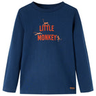 Kindershirt lange mouwen 128 marineblauw