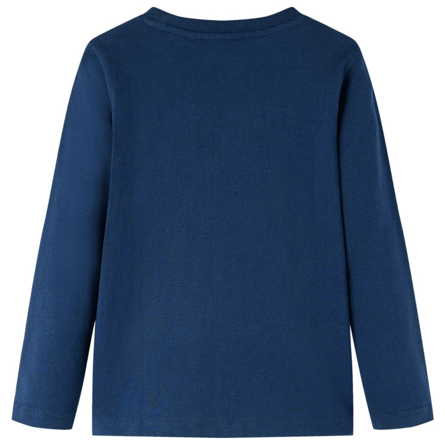 Kindershirt met lange mouwen 128 marineblauw Marineblauw
