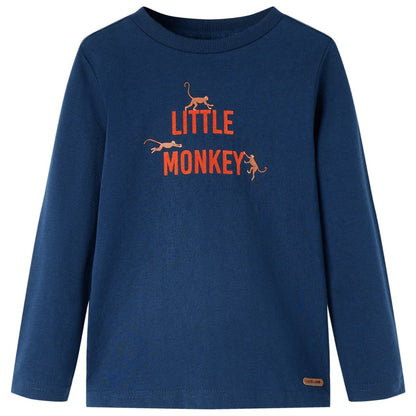 Kindershirt met lange mouwen 140 marineblauw Marineblauw 140