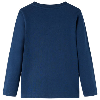Kindershirt met lange mouwen 140 marineblauw Marineblauw 140