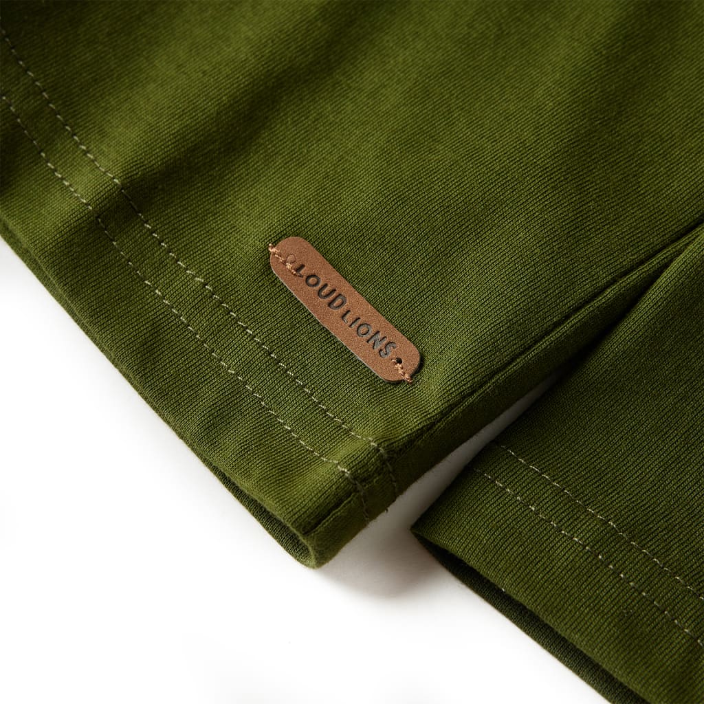 Kindershirt met lange mouwen 104 donkerkakikleurig Kaki