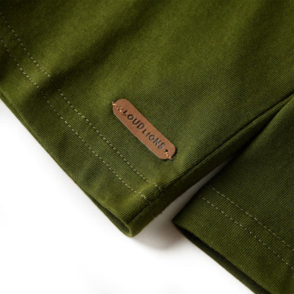Kindershirt met lange mouwen 104 donkerkakikleurig Kaki