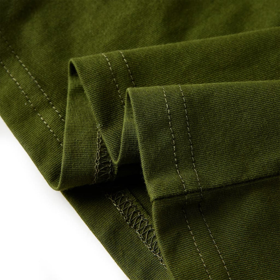 Kindershirt met lange mouwen 104 donkerkakikleurig Kaki