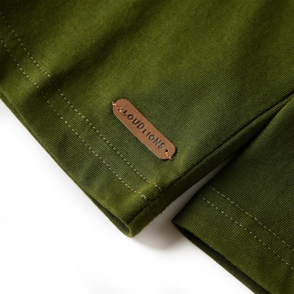 Kindershirt met lange mouwen 116 donkerkakikleurig Kaki