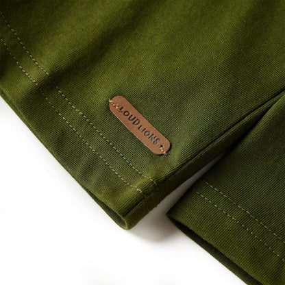 Kindershirt met lange mouwen 128 donkerkakikleurig Kaki