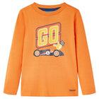 Kindershirt lange mouwen 128 donkeroranje