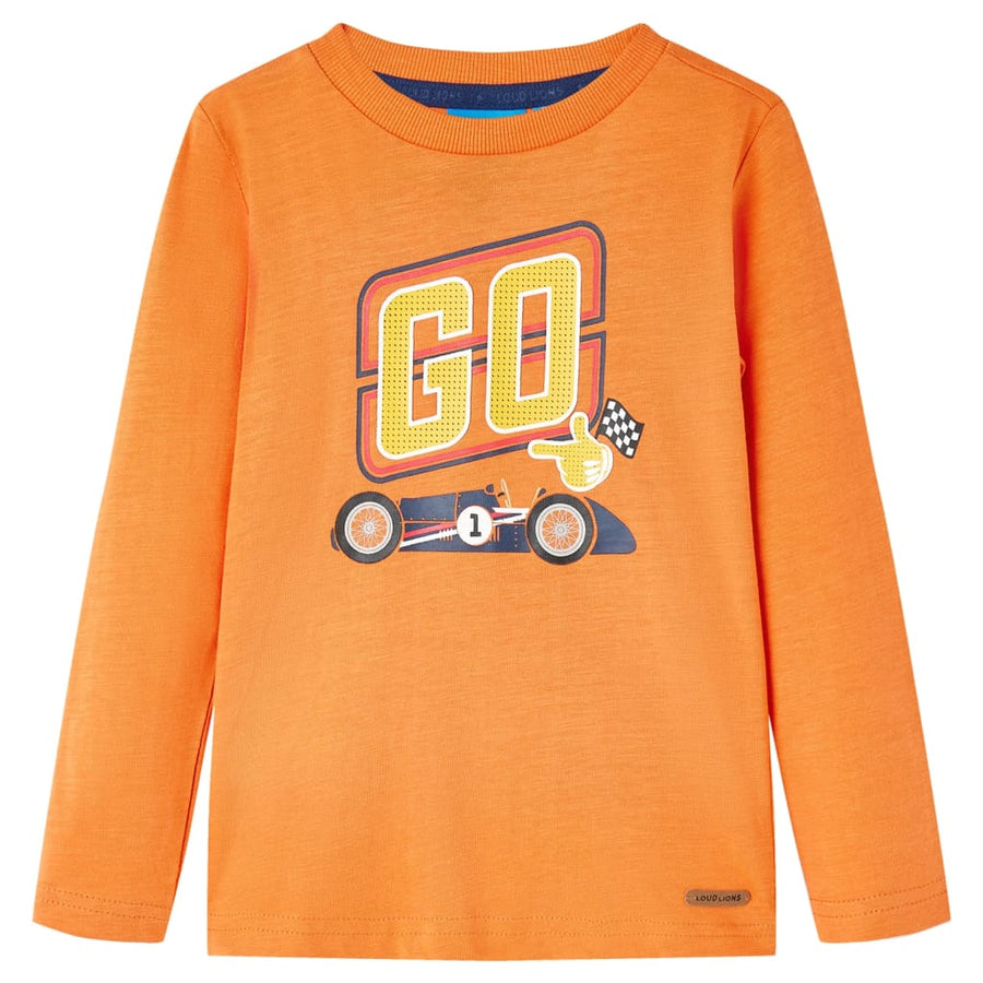 Kindershirt met lange mouwen 128 donkeroranje orange 128