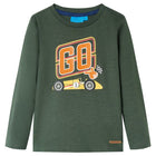 Kindershirt lange mouwen 92 donkergroen