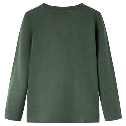 Kindershirt met lange mouwen 92 donkergroen Donkergroen
