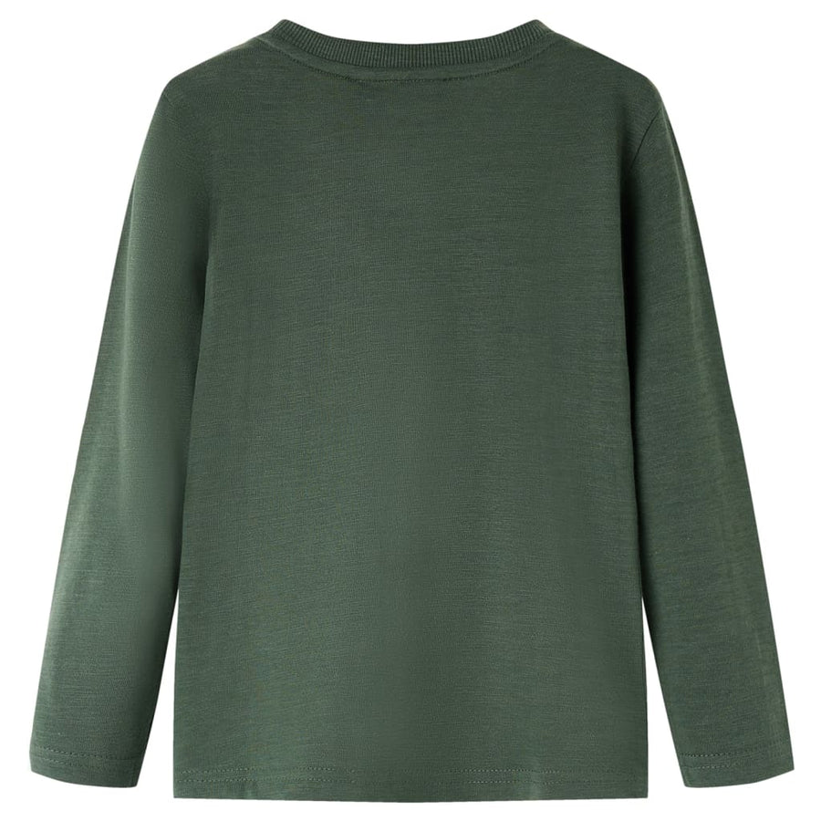Kindershirt met lange mouwen 92 donkergroen Donkergroen