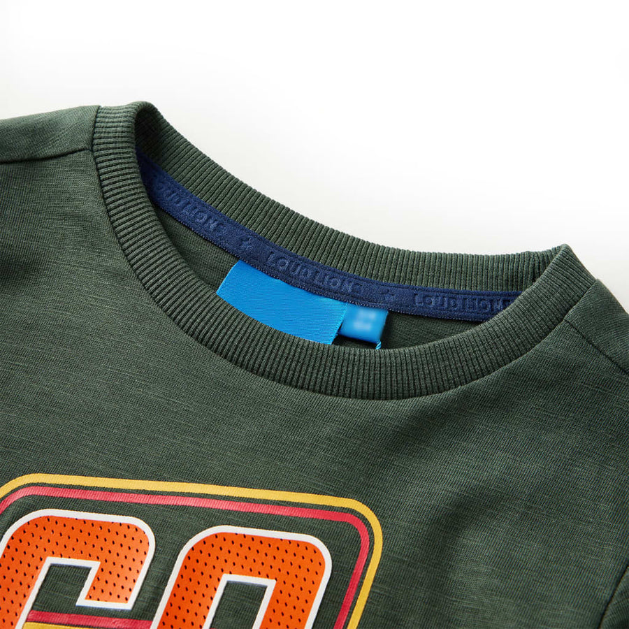 Kindershirt met lange mouwen 92 donkergroen Donkergroen