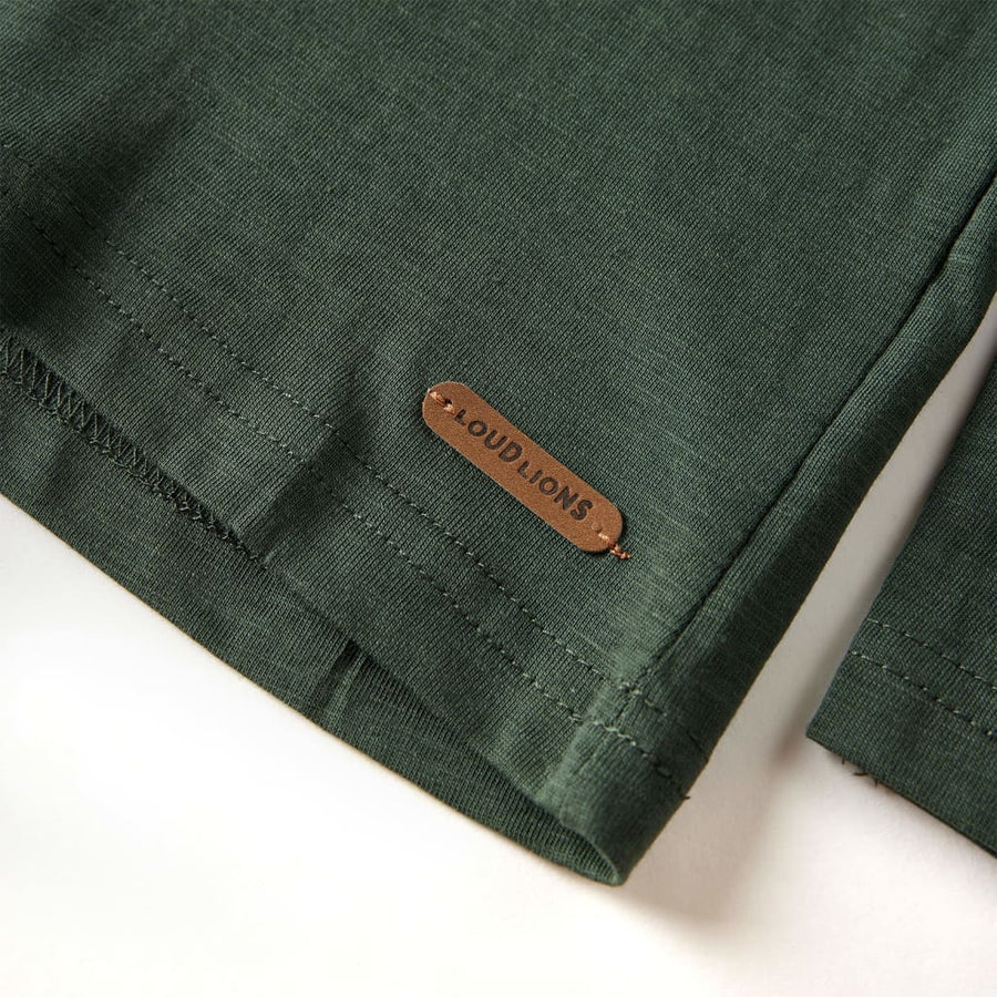 Kindershirt met lange mouwen 92 donkergroen Donkergroen