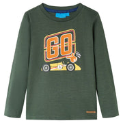 Kindershirt lange mouwen 104 donkergroen