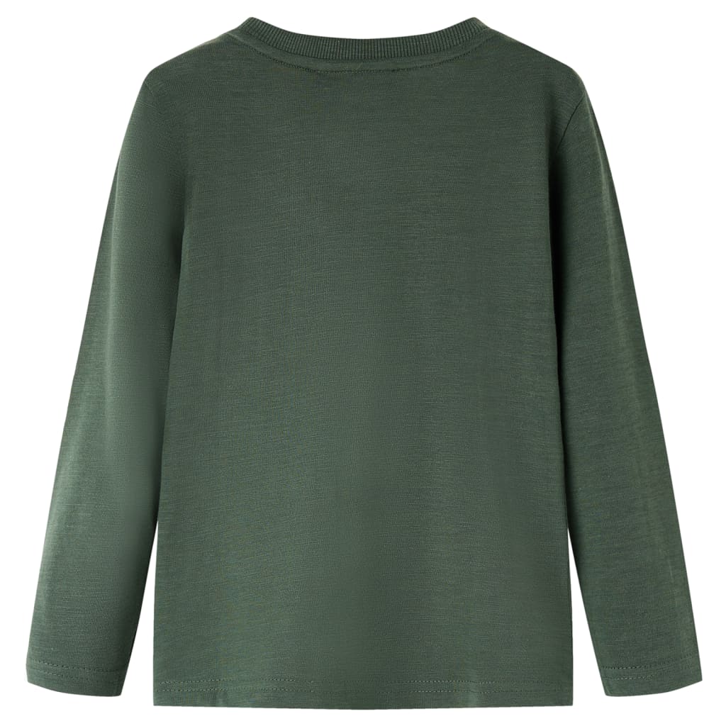Kindershirt met lange mouwen 104 donkergroen Donkergroen 104