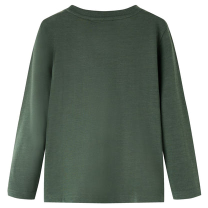 Kindershirt met lange mouwen 104 donkergroen Donkergroen 104
