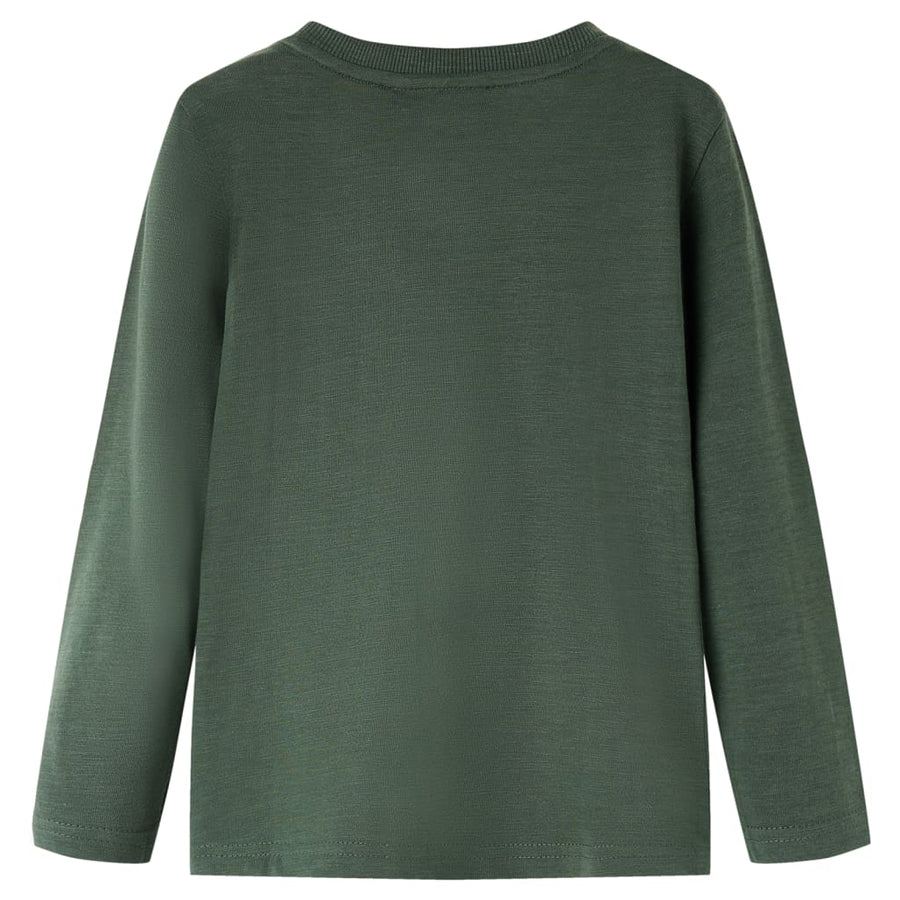 Kindershirt met lange mouwen 104 donkergroen Donkergroen 104