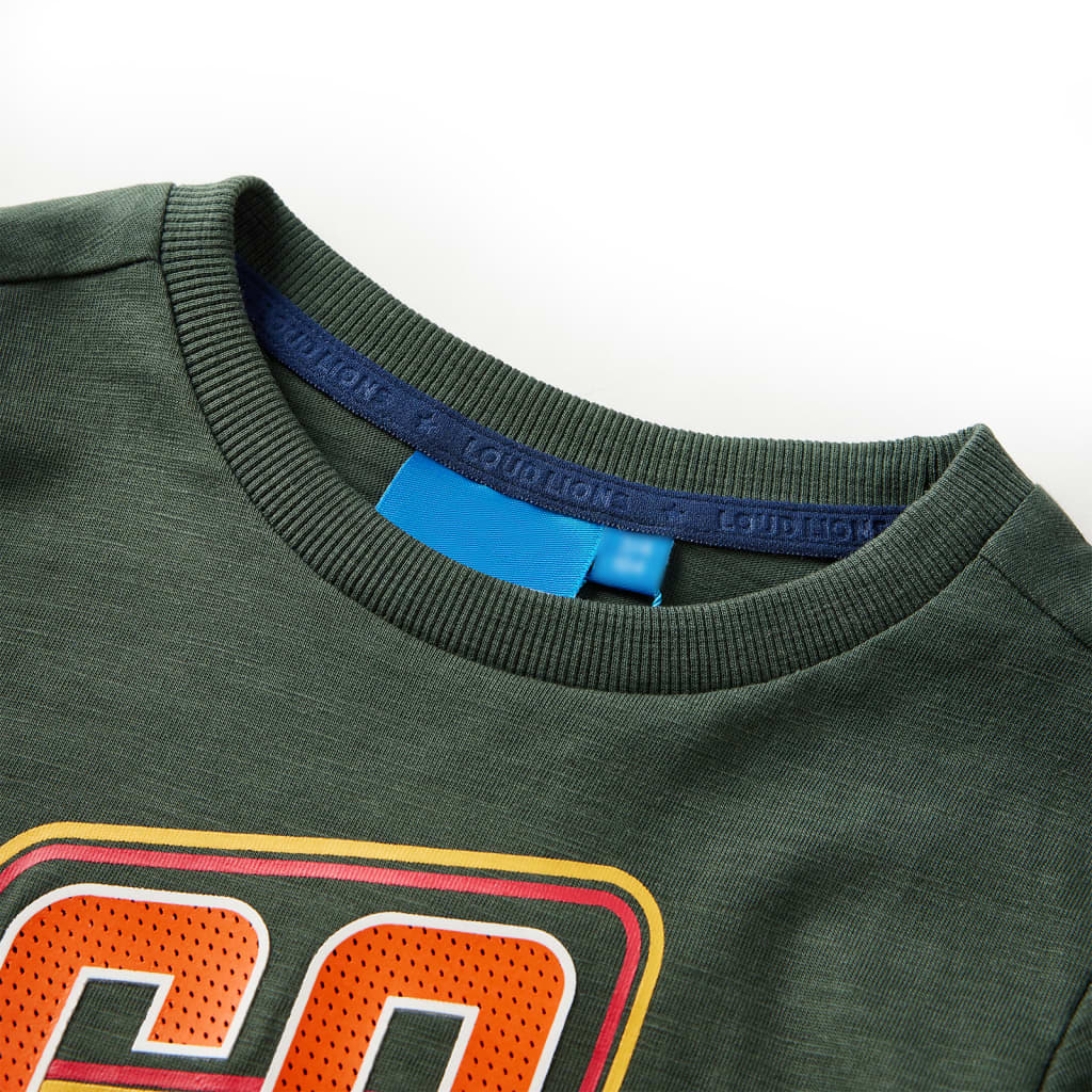 Kindershirt met lange mouwen 104 donkergroen Donkergroen 104