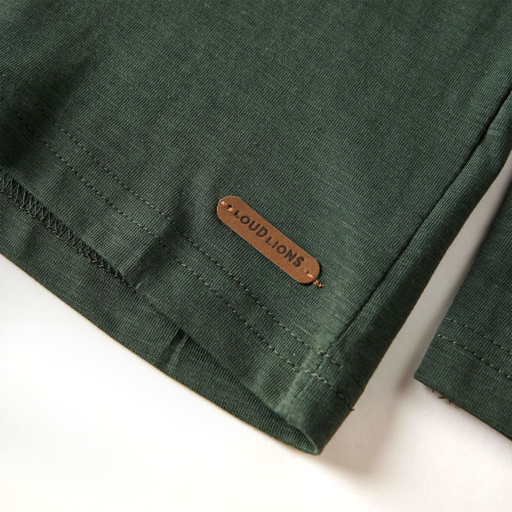Kindershirt met lange mouwen 116 donkergroen Donkergroen 116