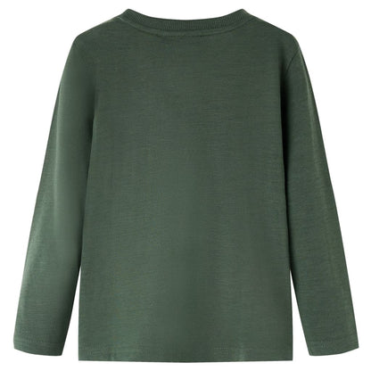 Kindershirt met lange mouwen 128 donkergroen Donkergroen 128