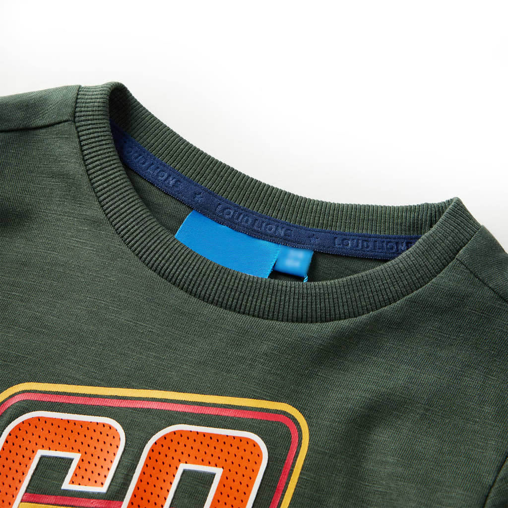 Kindershirt met lange mouwen 128 donkergroen Donkergroen 128