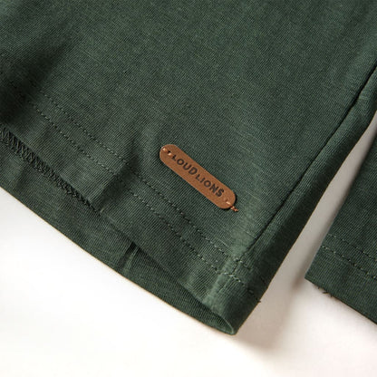 Kindershirt met lange mouwen 128 donkergroen Donkergroen 128