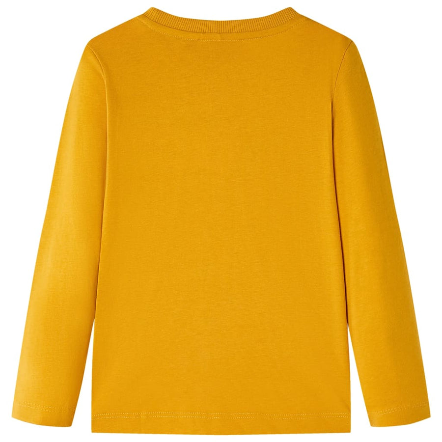 Kindershirt met lange mouwen 104 okerkleurig Oker