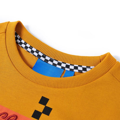 Kindershirt met lange mouwen 104 okerkleurig Oker