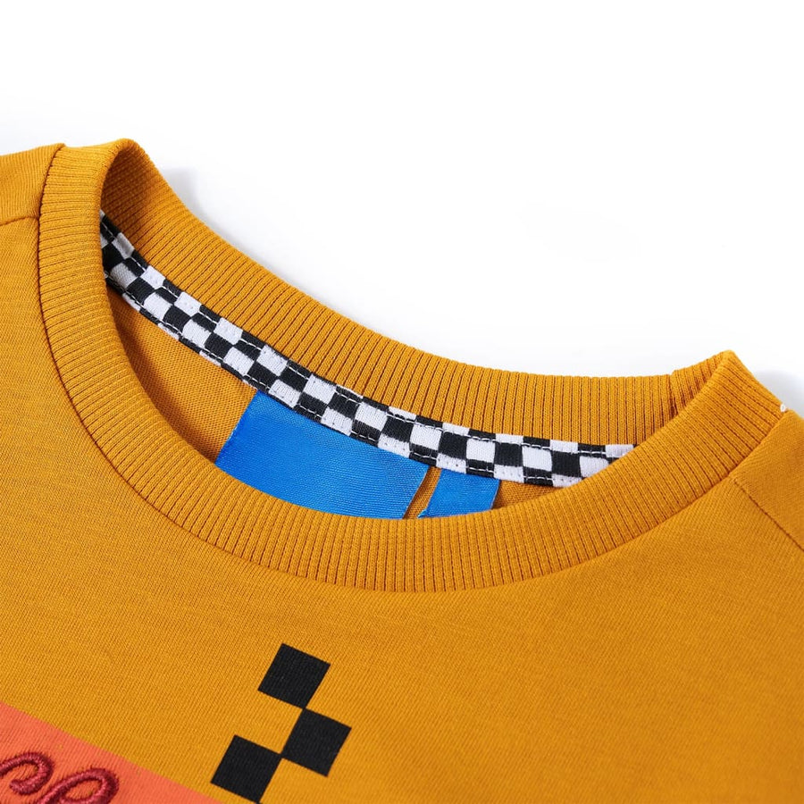 Kindershirt met lange mouwen 104 okerkleurig Oker