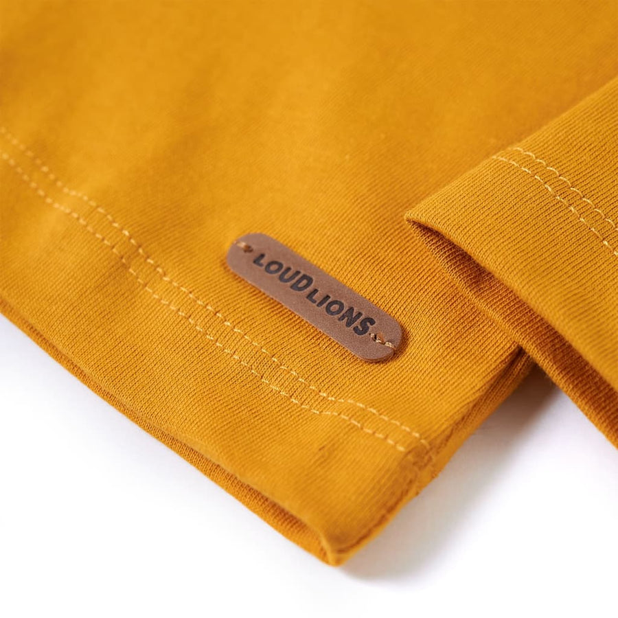 Kindershirt met lange mouwen 104 okerkleurig Oker