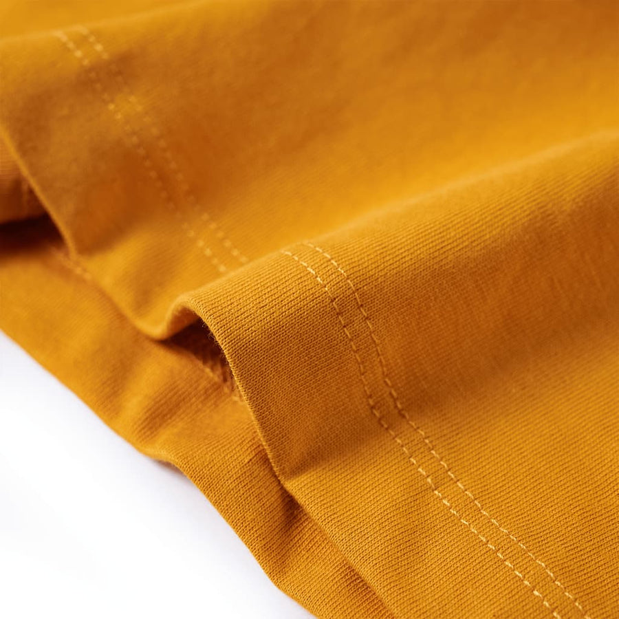 Kindershirt met lange mouwen 104 okerkleurig Oker