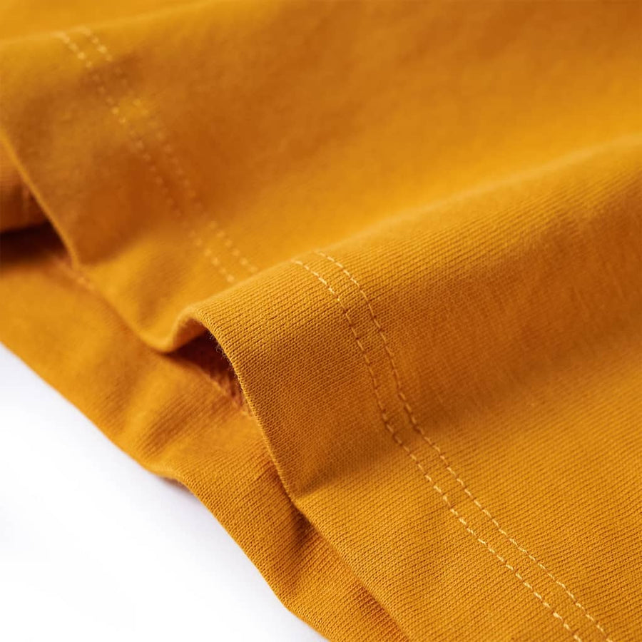 Kindershirt met lange mouwen 116 okerkleurig Oker