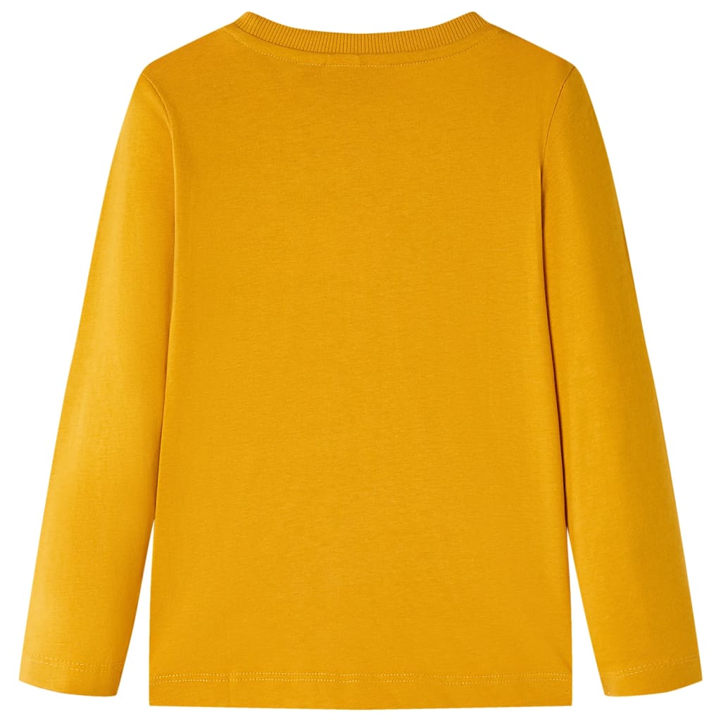 Kindershirt met lange mouwen 128 okerkleurig Oker