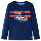 Kindershirt lange mouwen 104 marineblauw katoen