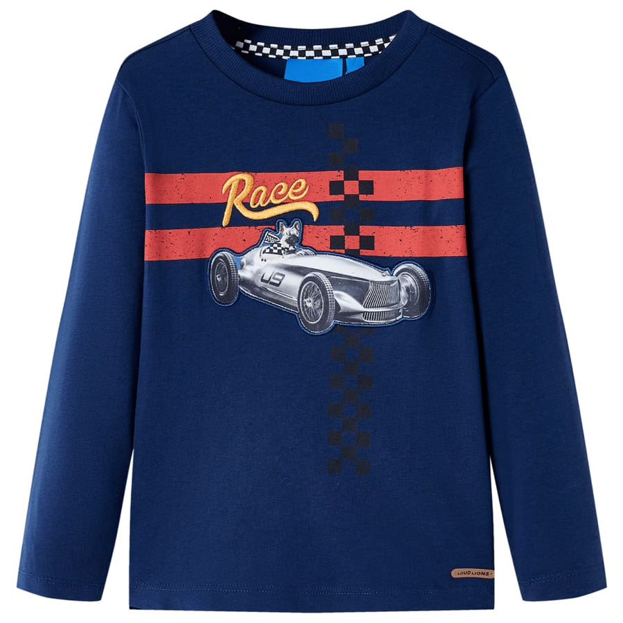 Kindershirt met lange mouwen 104 marineblauw Marineblauw