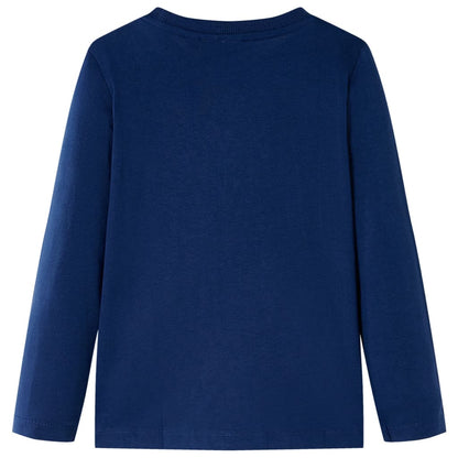Kindershirt met lange mouwen 104 marineblauw Marineblauw