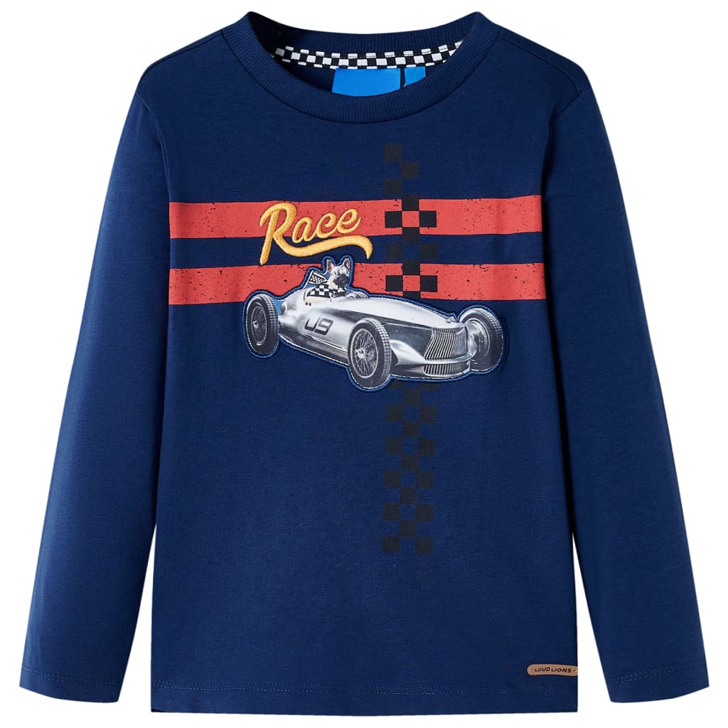 Kindershirt met lange mouwen 116 marineblauw Marineblauw