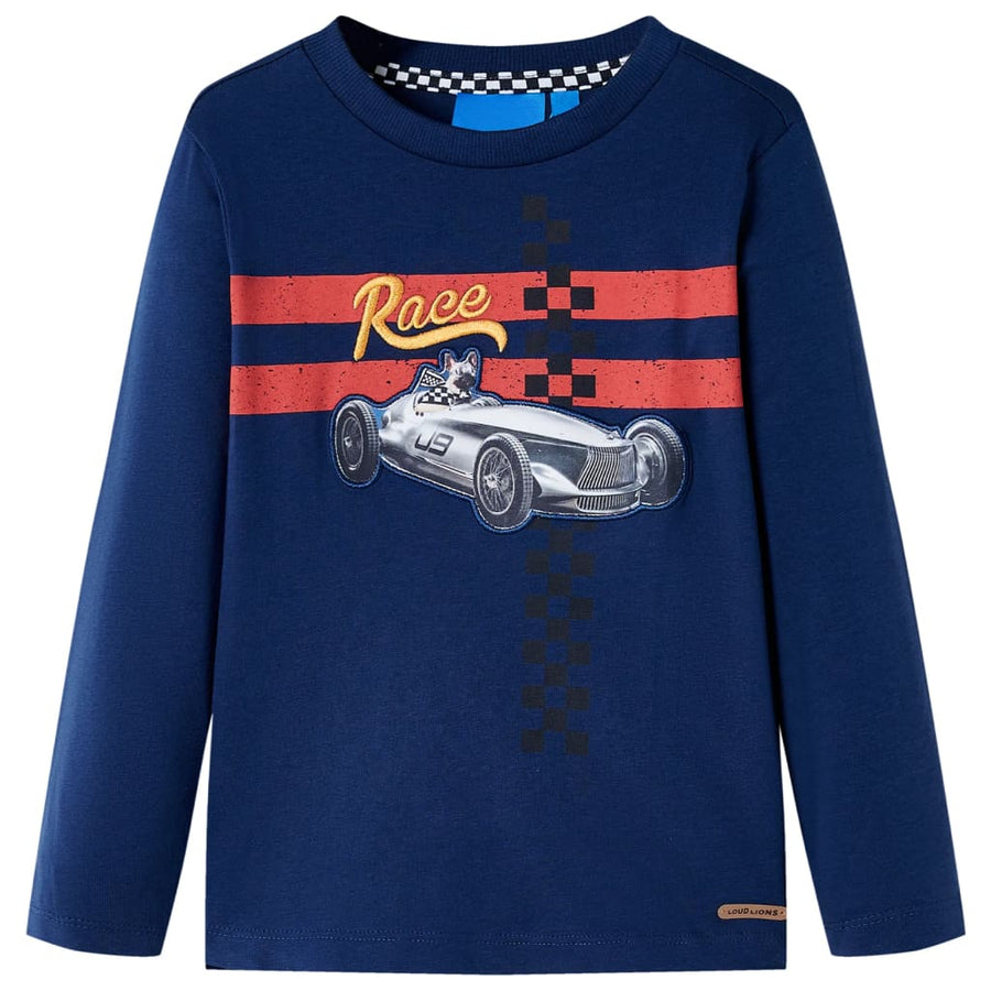 Kindershirt met lange mouwen 116 marineblauw Marineblauw