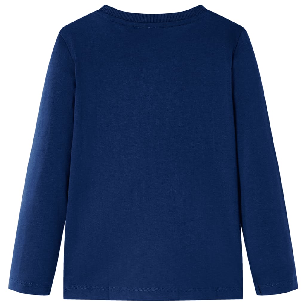 Kindershirt met lange mouwen 116 marineblauw Marineblauw